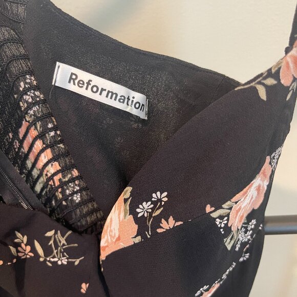 Reformation Portia Black Floral Jumpsuit - Picture 10 of 11